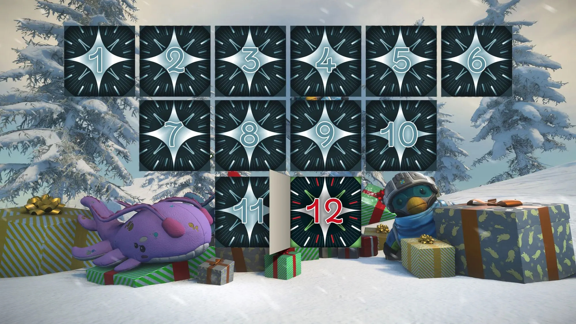 A festive christmas card game set in a snowy world, inspired by Star Citizen.